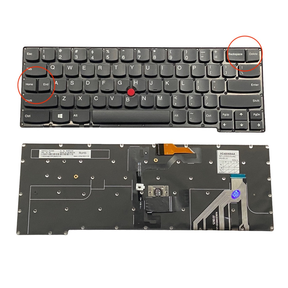 Keyboard for Lenovo X1 Carbon 2nd Gen with Trackball and Backlight