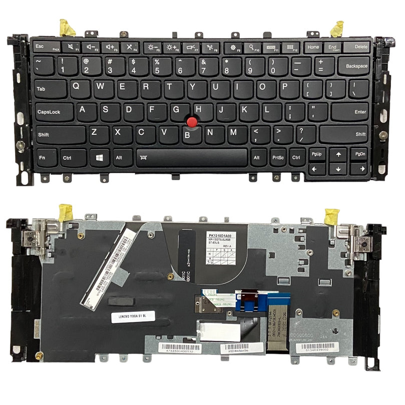 Premium Keyboard for Lenovo Yoga S1 260 370 X380 Series with Track Point Backlight US layout
