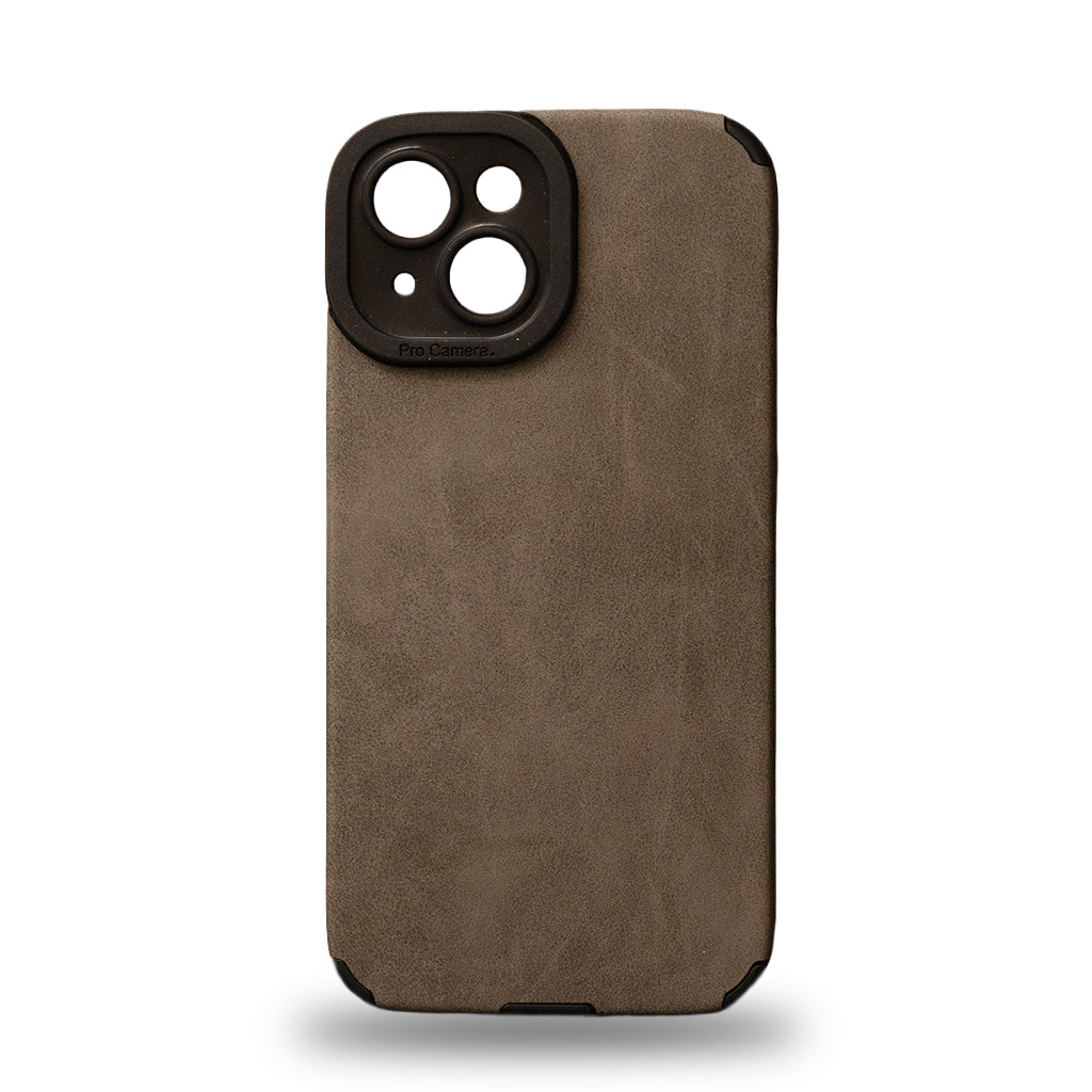 Mungu Premium Back Case for IPhone 16 15 & 14 Plain Leather Touch