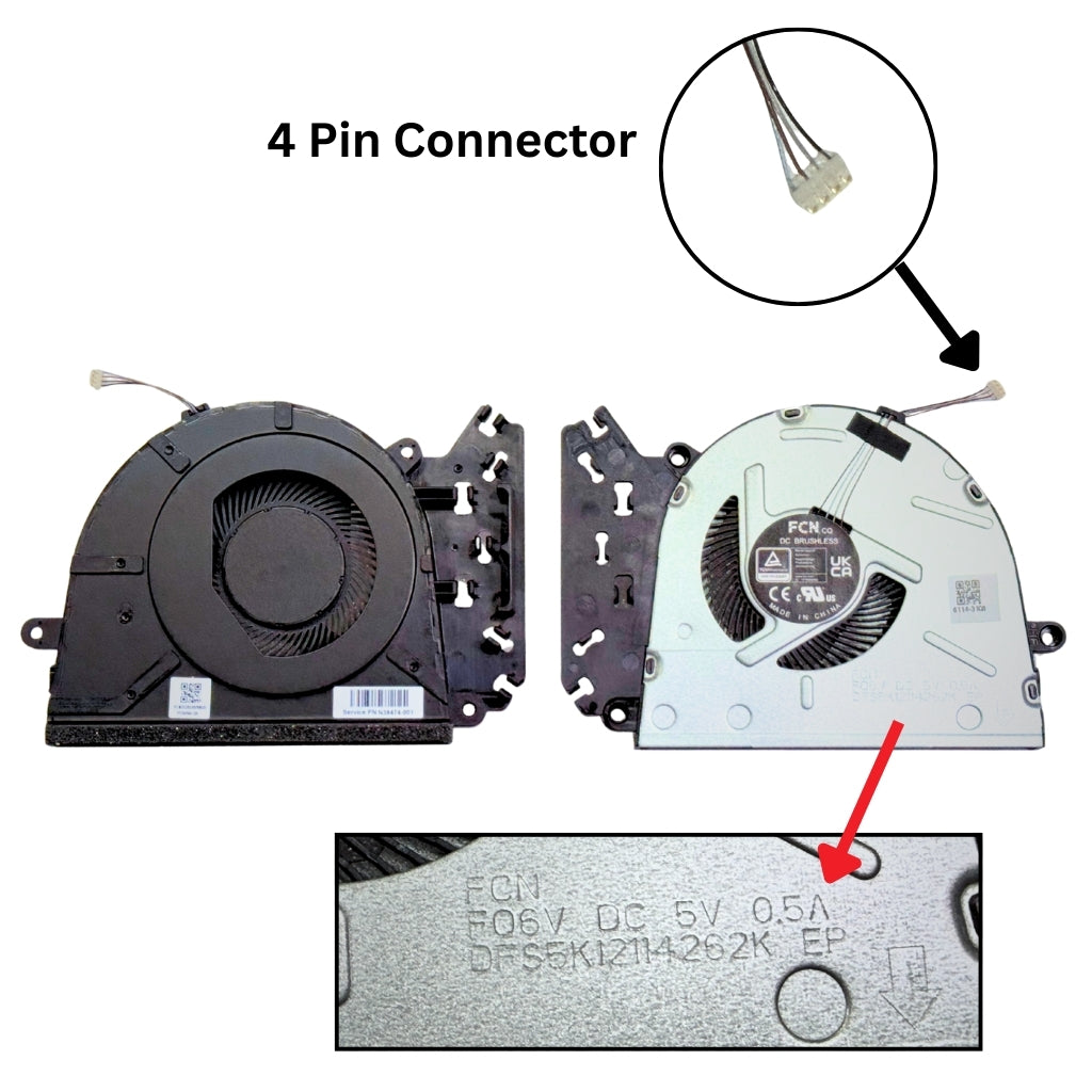 CPU Cooling Fan for HP 15-FC 15-FD 5V