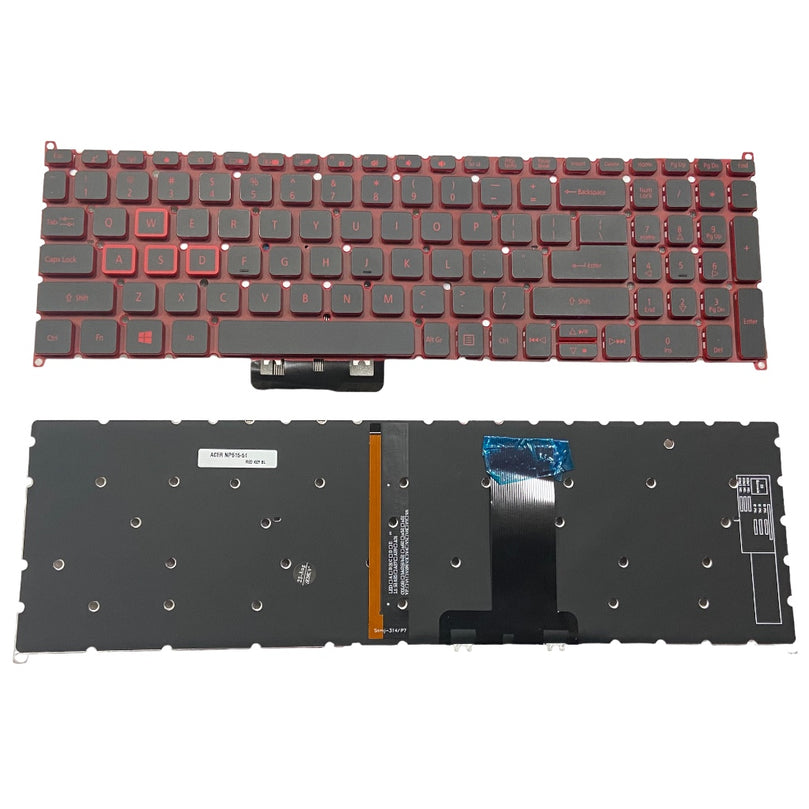 Premium Keyboard for Acer Netro 5 NP515-51 with RED Keys Backlight US layout