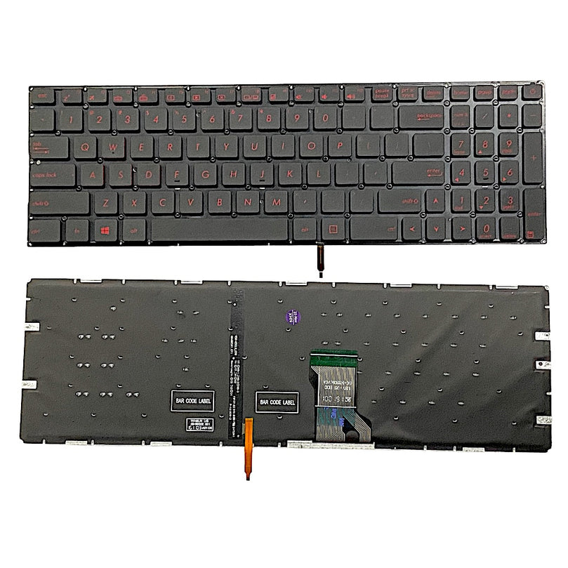 Premium Keyboard for ASUS FX502VD RED KEYS With BACKLIGHT US Layout