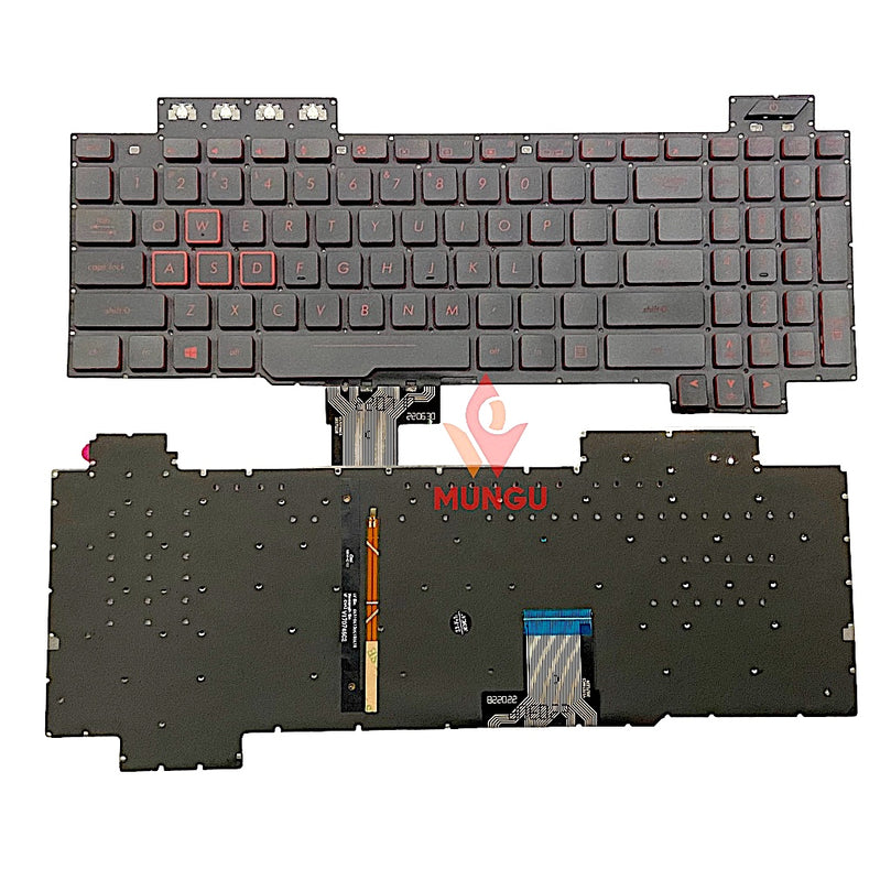 Premium Keyboard for ASUS TUF Gaming ROG Strix FX504 FX505 Red Keys with Backlight US Layout