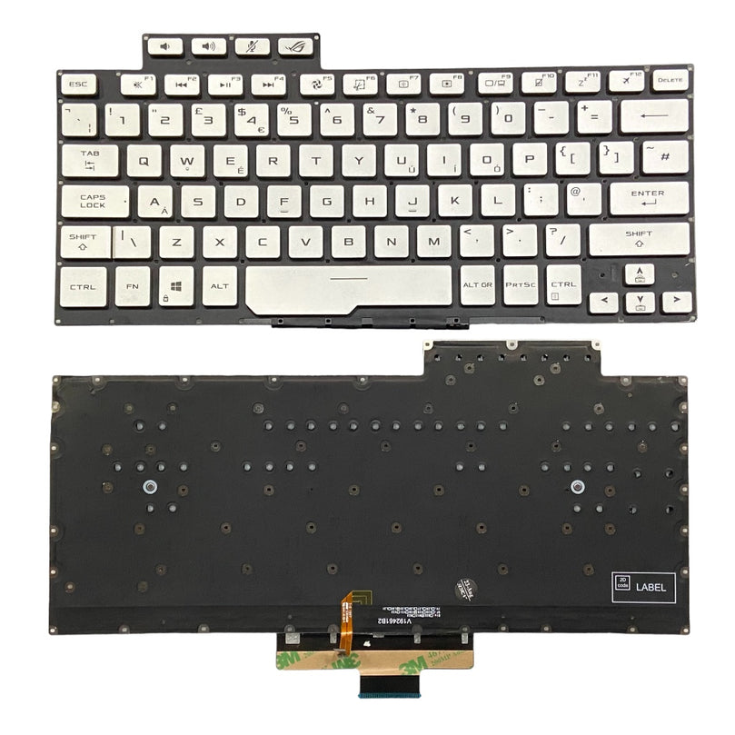 Premium Keyboard for ASUS ROG Zephyrus G14 GA401 GA401U Silver Backlight US layout