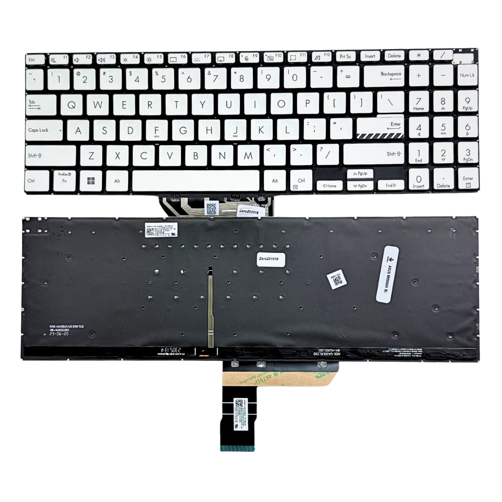 Premium Keyboard ASUS VivoBook Pro 15 M3500 M3500QA M6500 M6500Q Silver with Backlight US layout