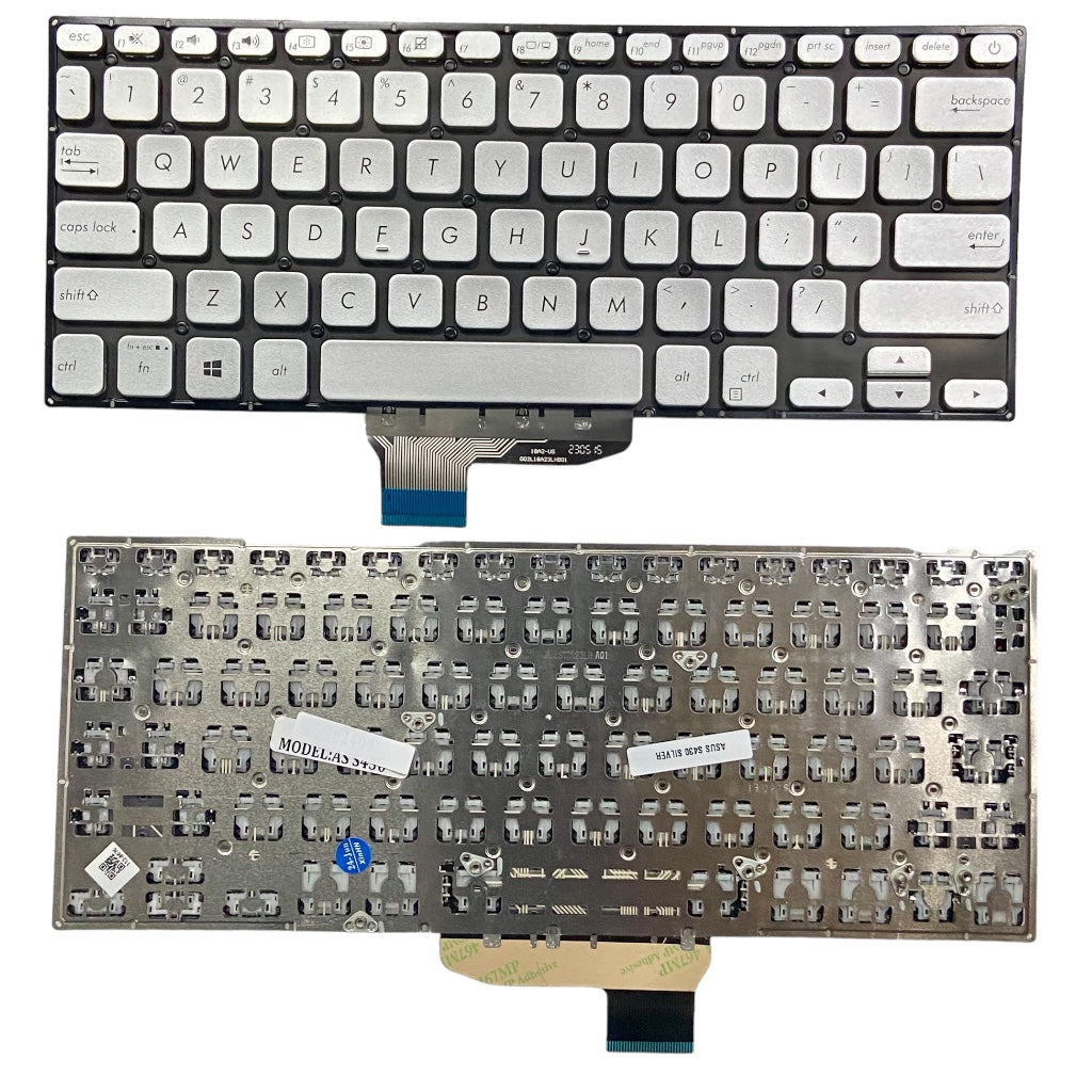 Premium Keyboard For Asus VivoBook S14 S430 S430F S430FA S430FN S430U S430UA Series Silver without BacklightUS