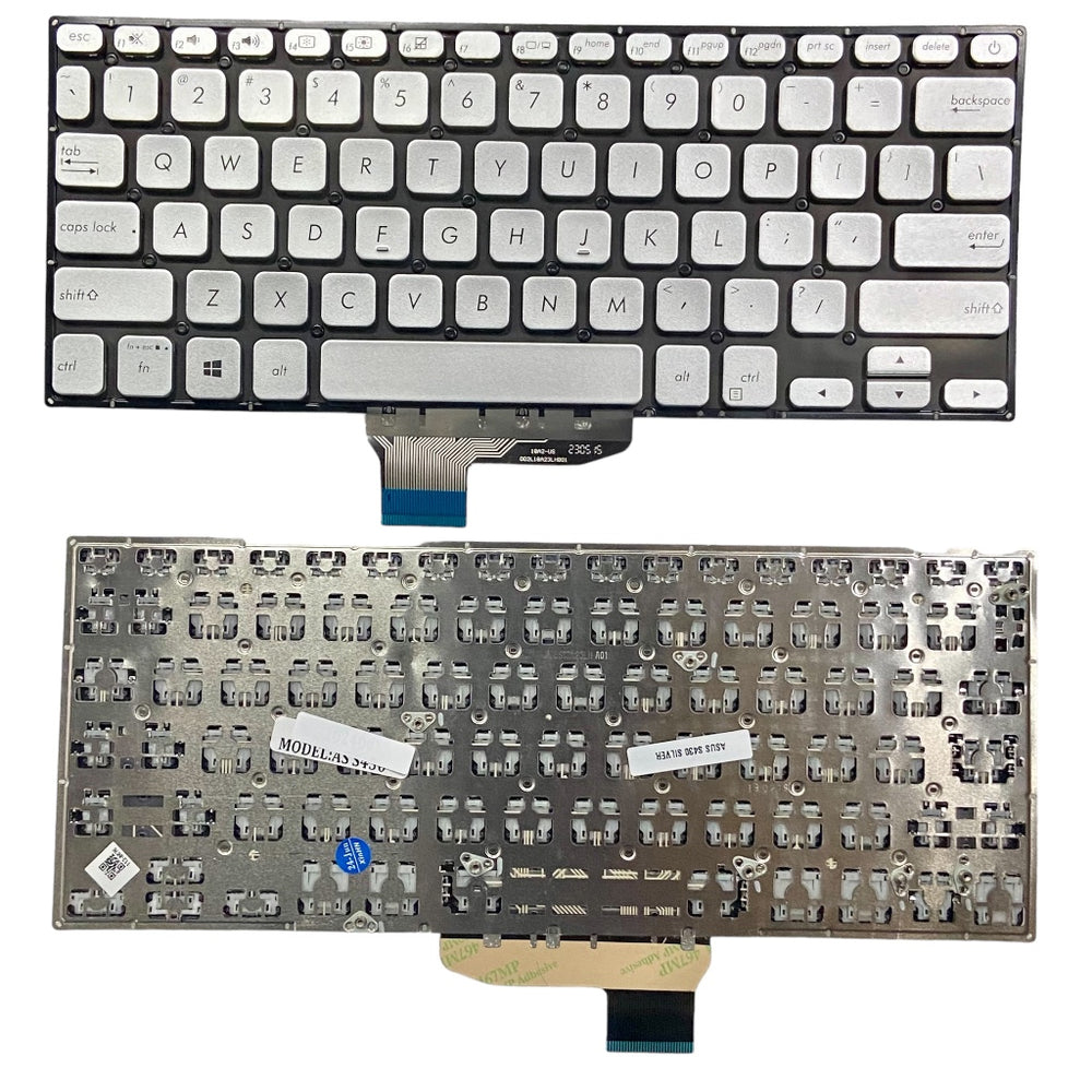 Premium Keyboard For Asus VivoBook S14 S430 S430F S430FA S430FN S430U S430UA Series Silver without BacklightUS