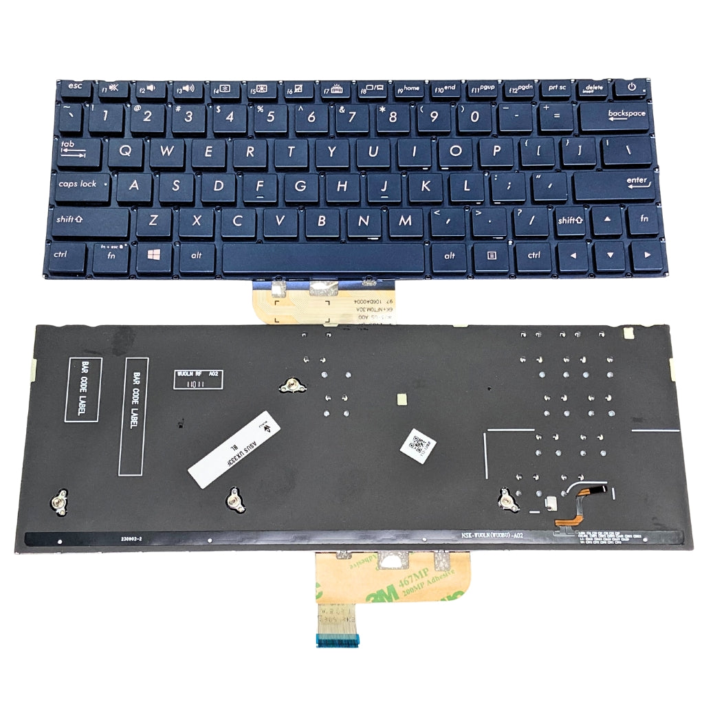 Premium Keyboard for Asus ZenBook UX333 UX333F UX333FA UX333FN U3300F U3600F series Blue with Backlight