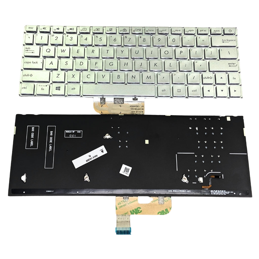 Premium Keyboard for Asus ZenBook UX333 UX333F UX333FA UX333FN U3300F U3600F series Silver with Backlight