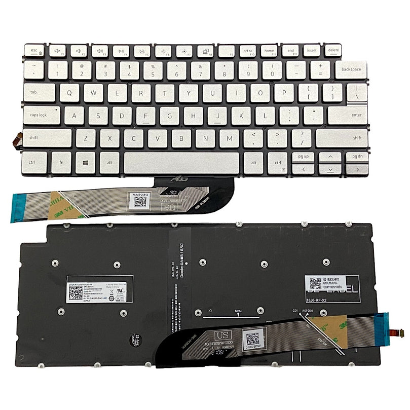 Keyboard for Dell Inspiron 14 3410 Silver with backlight US Layout