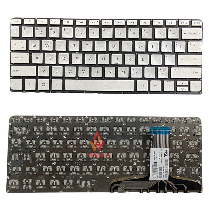 Premium Keyboard for HP SPECTRE TPN-C127 13-V 13-V000 Silver without Backlight