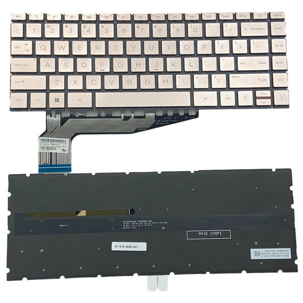 premium keyboard for hp 14-eh 13-be golden keys backlight us layout – Mungu