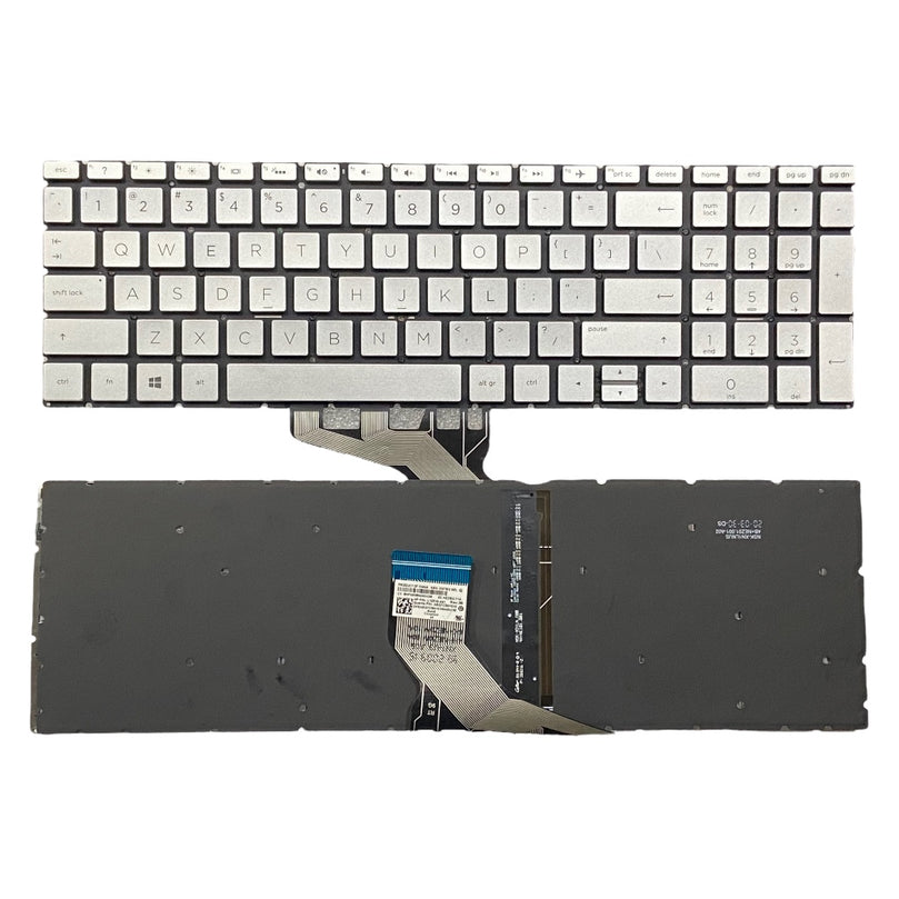 Premium Keyboard for HP Pavilion 15-DA 15-DB 15-DR Silver Colour with Backlight US layout
