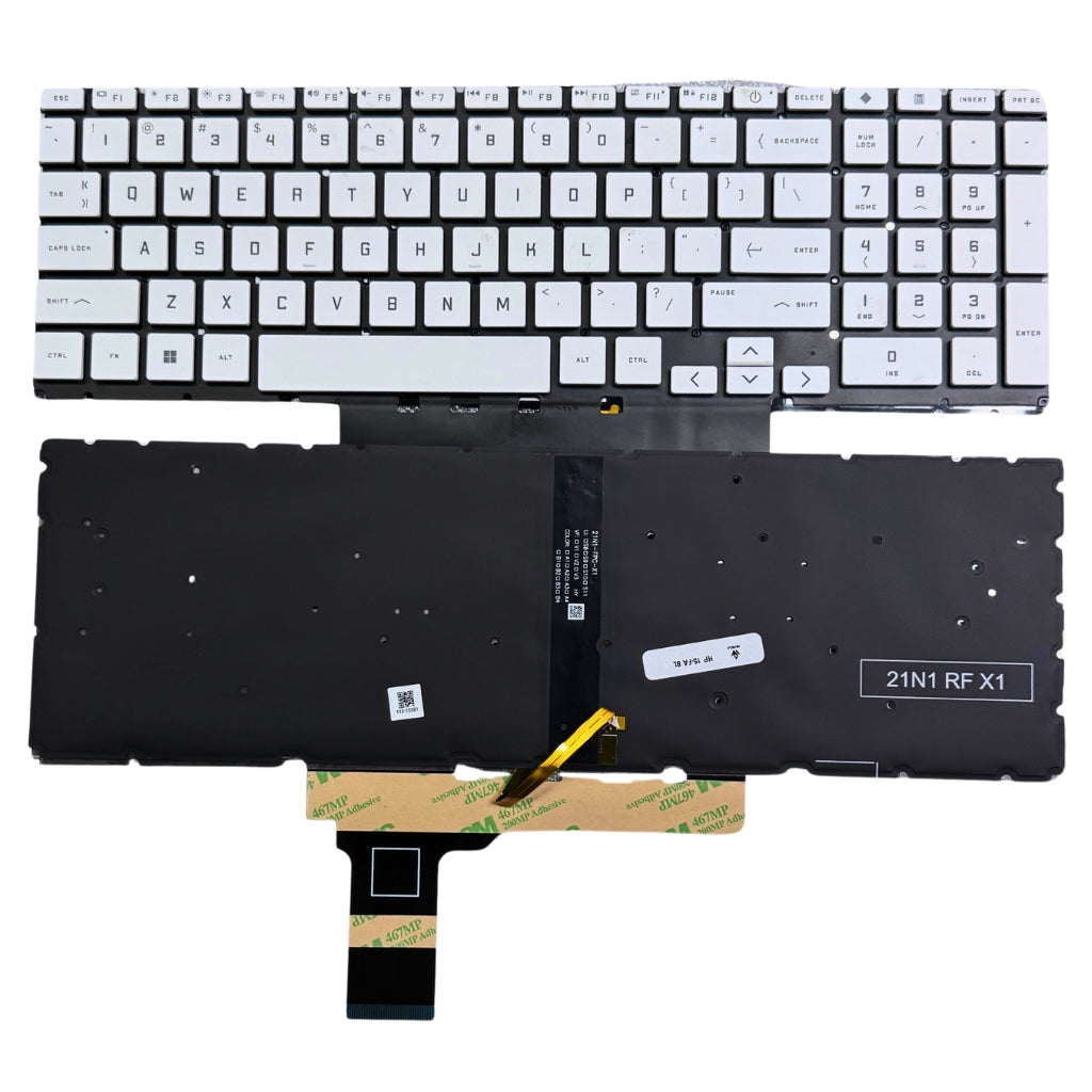 Premium Keyboard for HP Victus 15-FA 16-E White with Backlight US Layout