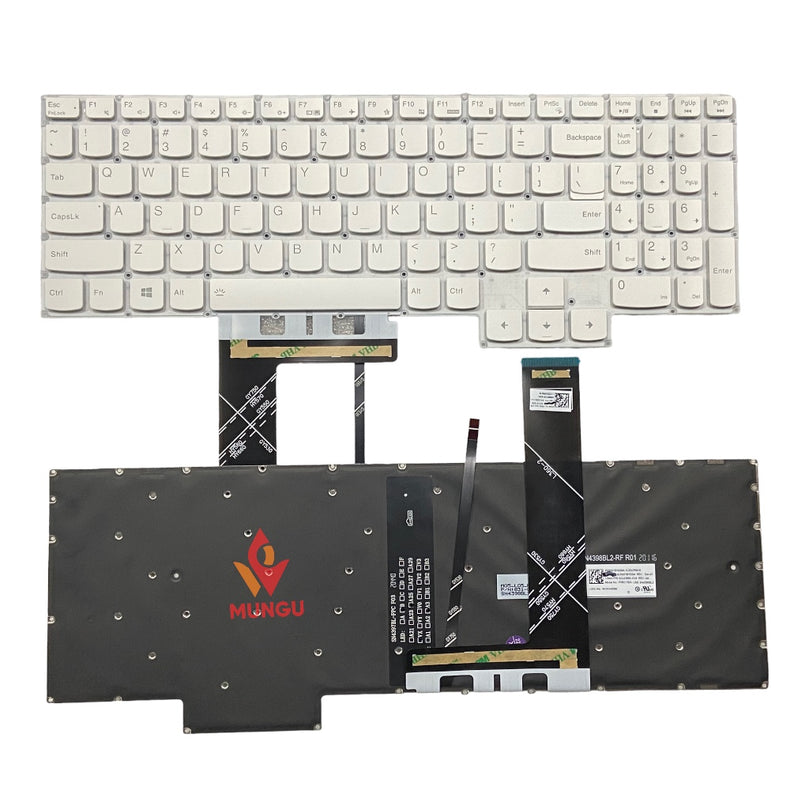 Premium Keyboard for Lenovo IdeaPad Gaming 3-15ARH05 3-15IMH05 Legion 5i Pro Gen 6 white keys with backlight US Layout
