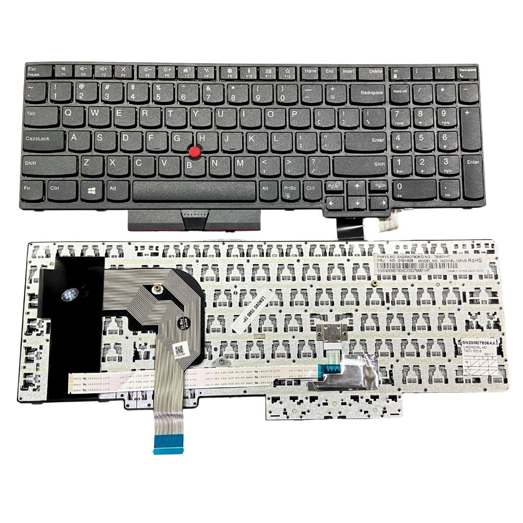 Keyboard for Lenovo Thinkpad T570 T580 P51s P52s Black with trackpad without backlight