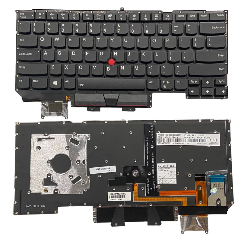 Premium Keyboard for Lenovo X1 Carbon 5th Gen with Backlight US layout