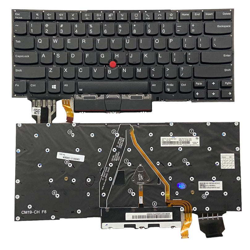 Premium Keyboard for Lenovo X1 Carbon 7th Gen with Backlight US layout
