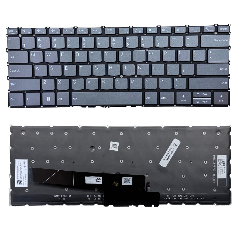 Premium Keyboard for Lenovo Yoga Slim Carbon 7-13IAP7 US Layout with Backlight Grey