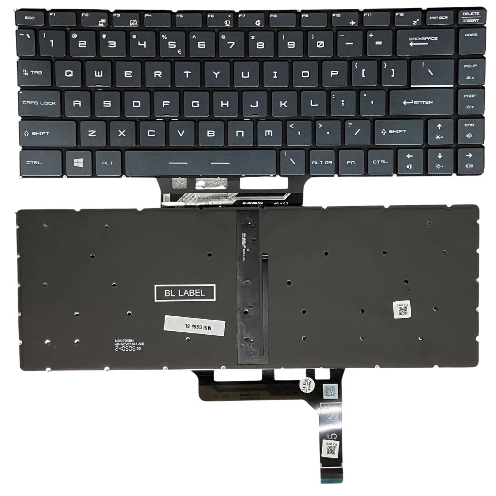 Premium Keyboard for MSI Stealth GS65 MS-16Q2 with Backlight in Silver, RED, Black, Grey US layout