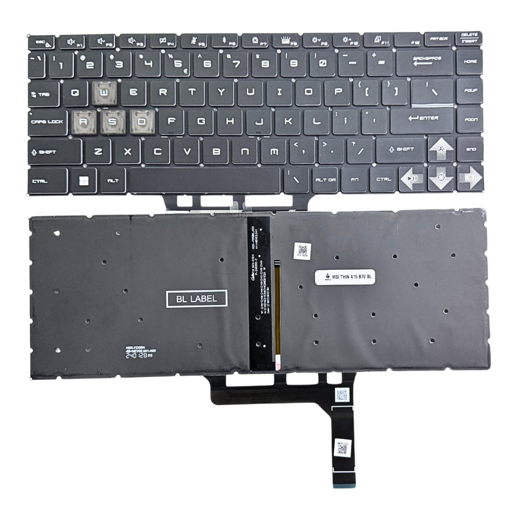 Premium Keyboard For MSI Thin 15 B12U B13U, B7V B7U With Backlight US Layout
