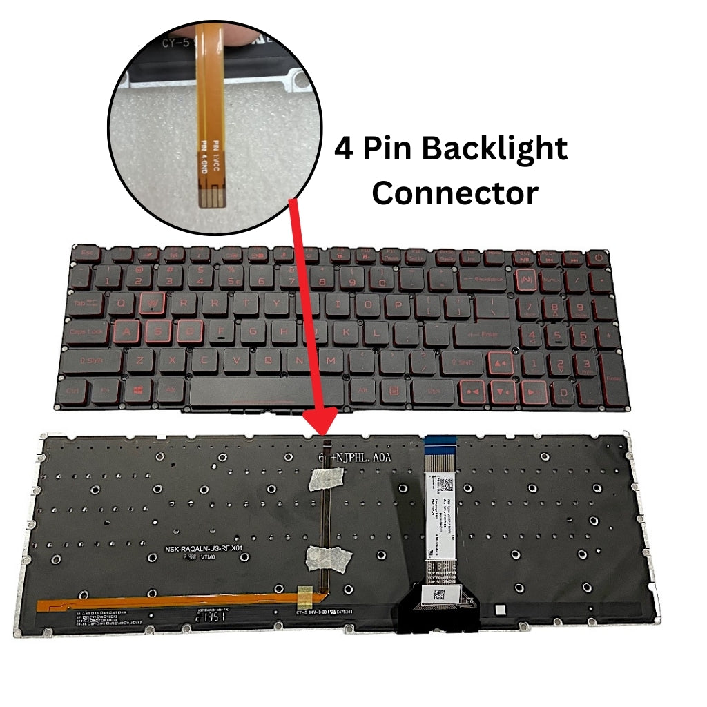 Premium Gaming Keyboard For Acer Nitro 5 AN515-56 AN515-57 AN515-45 Helios 300 PH315-54 Red Keys with Backlight US Layout