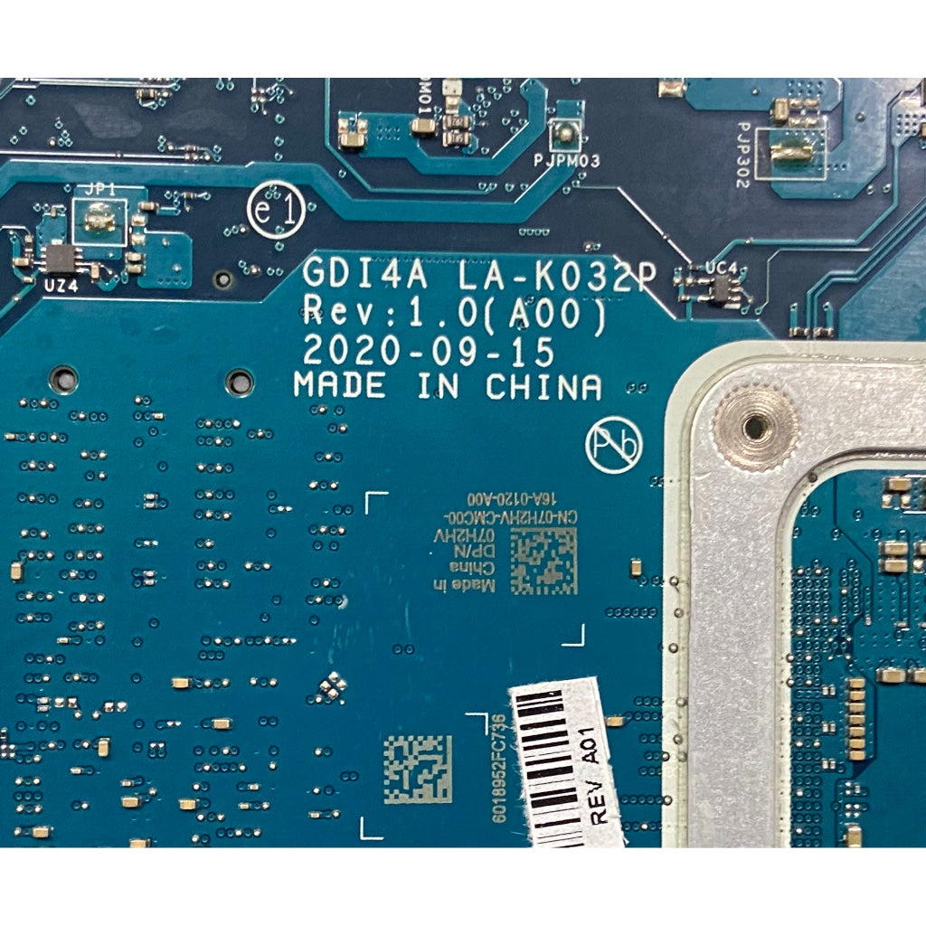 Motherboard for Dell Ins 3501 Vostro 3400 3500 Pentium 7505 LA-K032P 07H2HV 0F1PRN