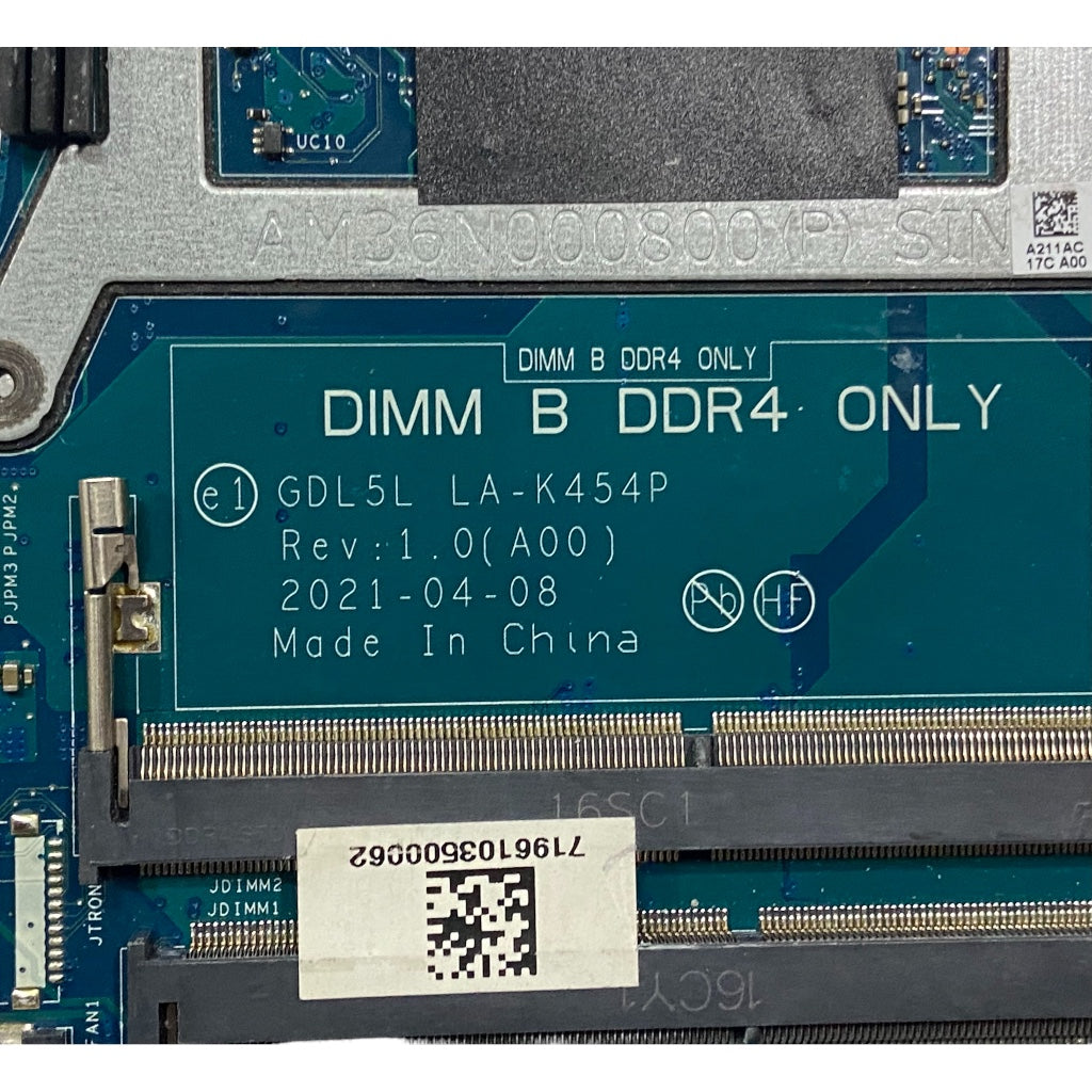 Motherboard for Dell G15 5515 Ryzen5 5600H with 4GB RTX3050 LA-K454P 06T9V1