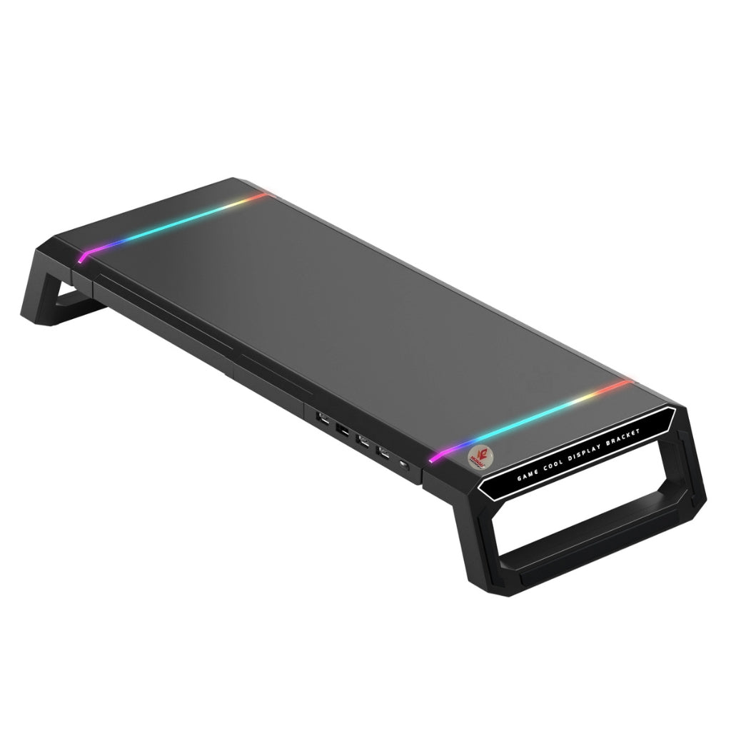 ICE COOREL T1 RGB Monitor Stand with USB Hub Mobile Stand Storage