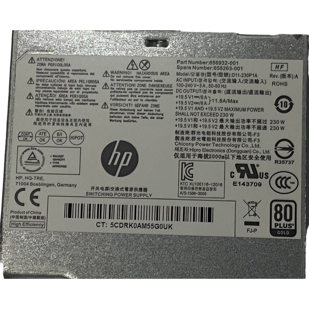 Power Supply for HP Elite All in One 8300 600 G1 230W 656932-001