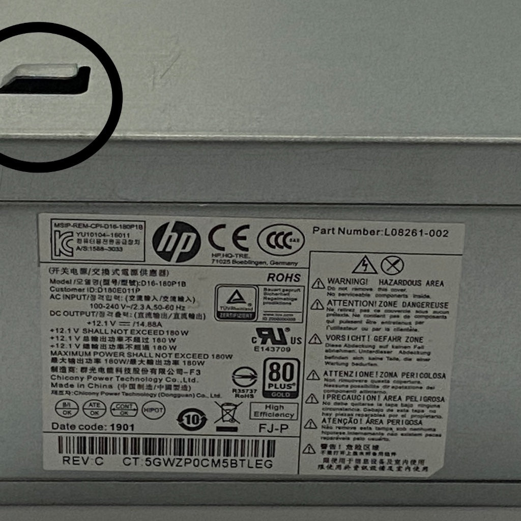 Power Supply for HP ProDesk 280 G3 800 G3 600 G3 SFF 180W L08261-001