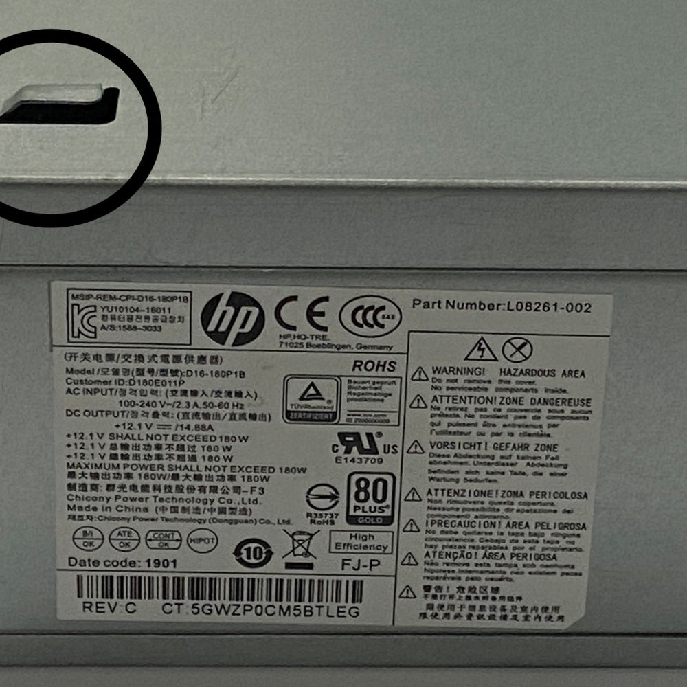 Power Supply for HP ProDesk 280 G3 800 G3 600 G3 SFF 180W L08261-001