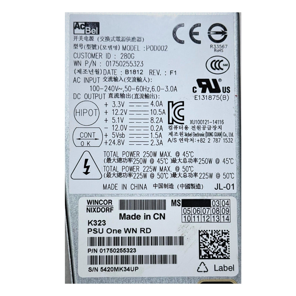 Wincor Nixdorf ATM Power Supply Beetle M-III POS Systems 01750255323