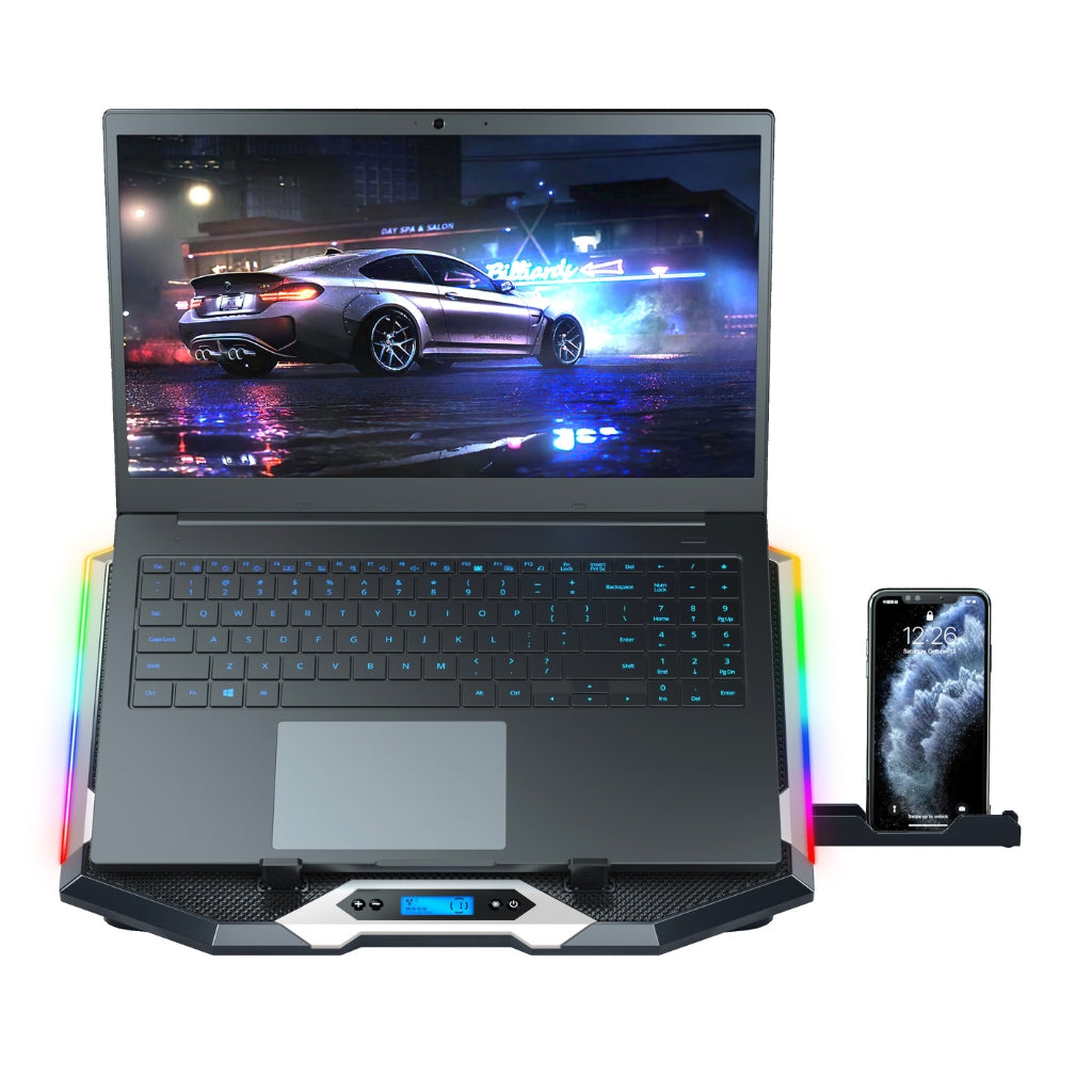 ICE Coorel RGB Laptop Cooler Fan Stand K10 with 8 Cooling Fan Mobile Stand for All Type of Laptop