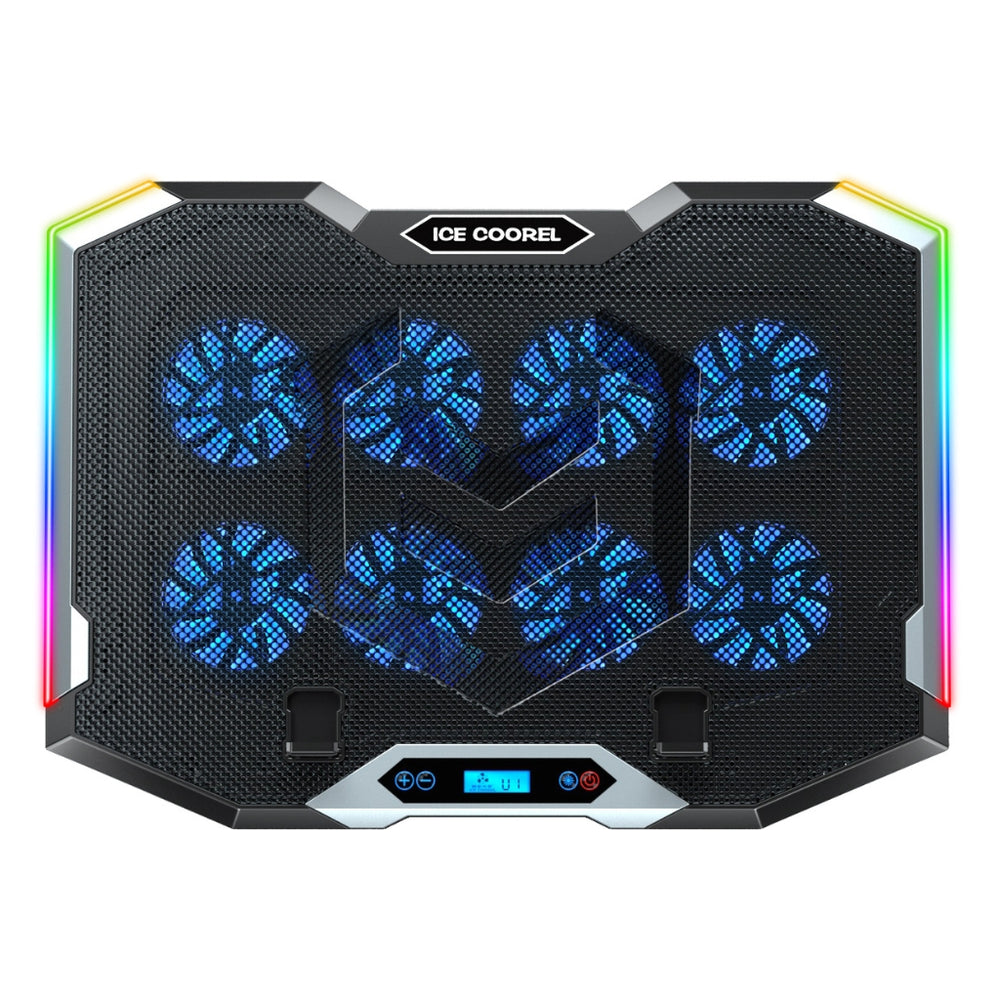 ICE Coorel RGB Laptop Cooler Fan Stand K10 with 8 Cooling Fan Mobile Stand for All Type of Laptop