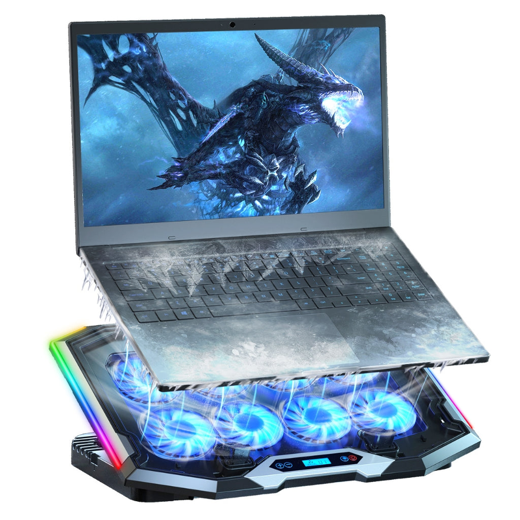 ICE Coorel RGB Laptop Cooler Fan Stand K10 with 8 Cooling Fan Mobile Stand for All Type of Laptop