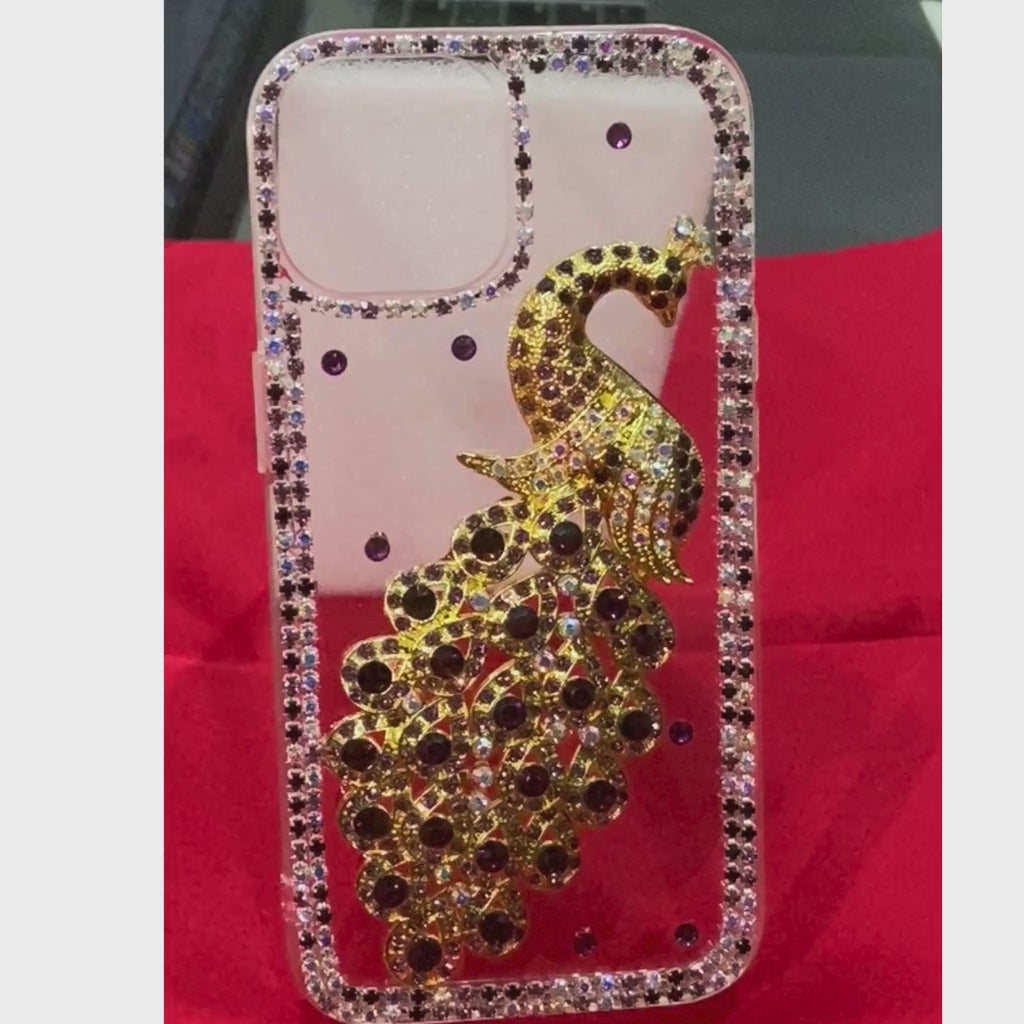 Mungu Premium Back Case for IPhone 16 Pro 15 Pro 16 15 Peacock (Wedding Collection)