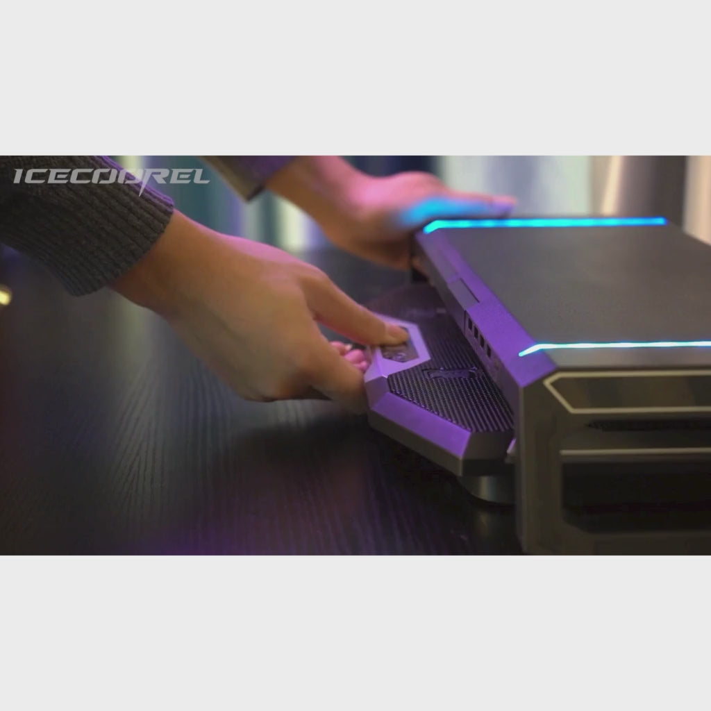 ICE Coorel RGB Laptop Cooler Fan Stand K10 with 8 Cooling Fan Mobile Stand for All Type of Laptop